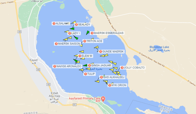 苏伊士运河堵船地图图片