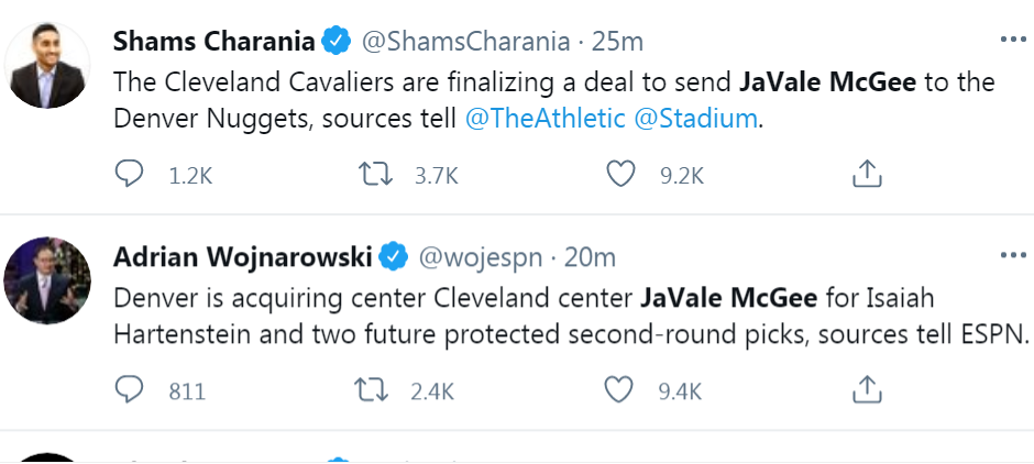 NBA交易动向：麦基被送至掘金，火箭旧将成筹码！3队商讨洛瑞交易