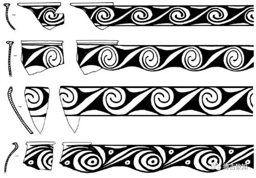 彩陶纹饰一般而言,自然纹样与几何纹样同时存在,但前者是后者的基础