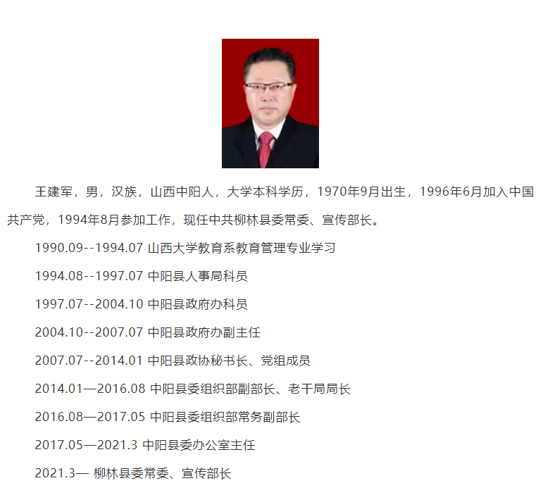 阳泉干部公示​吕梁干部任免