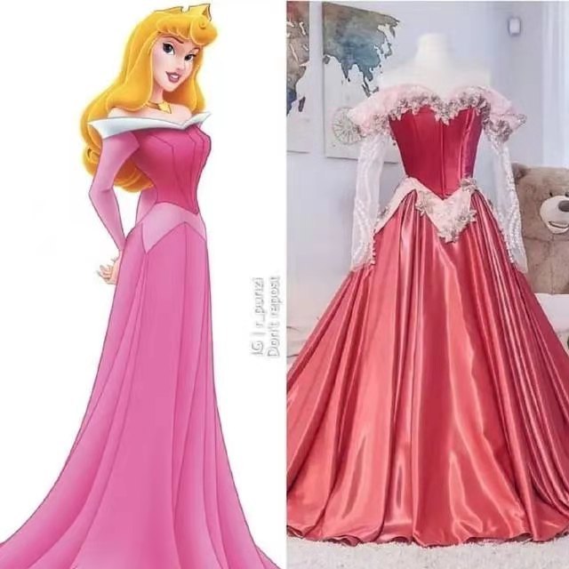 迪士尼公主衣服服装化,贝儿款有皇室的感觉,莫阿娜款接地气