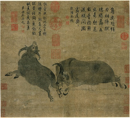 (传)唐 戴嵩 《斗牛图》轴 台北故宫藏很多文学典故里,都有牛的痕迹