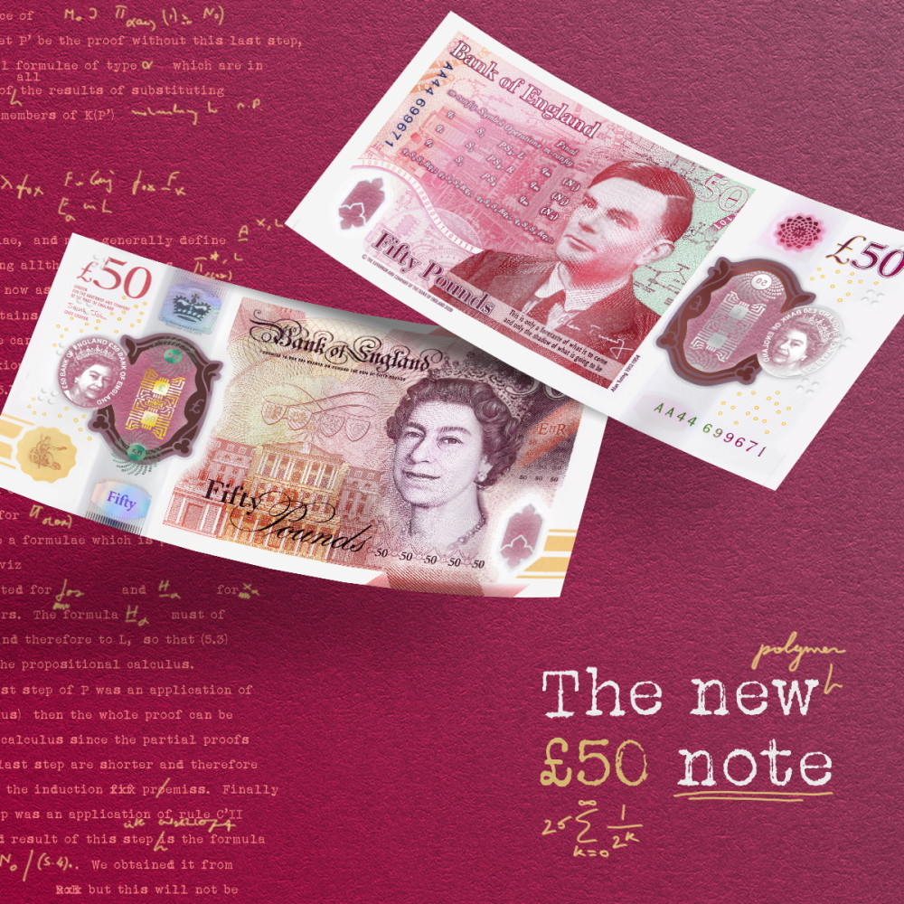 外代一线数学家图灵登上英国新版最高面额纸币