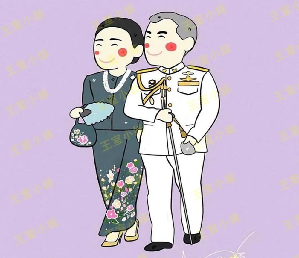 这组手绘漫画,自然也是有着王后苏提达的画面,只是苏提达和玛哈的合照