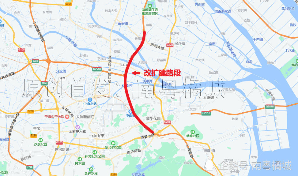 广东中山广澳高速公路将要扩建了扩至双向十车道路线长163公里