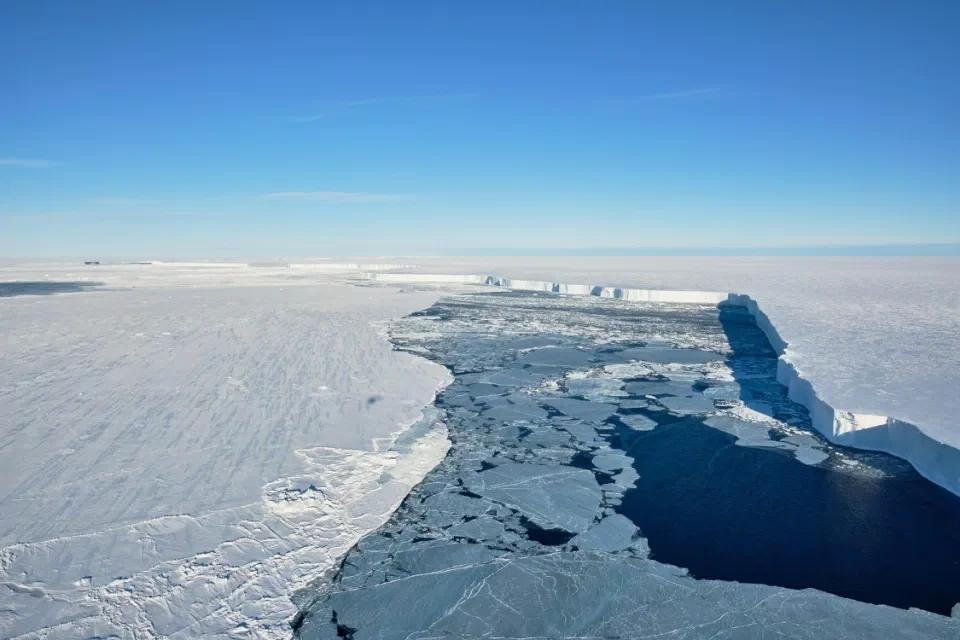 全球气候变暖南极大冰山断裂观测系统借机拍到各种海底生物