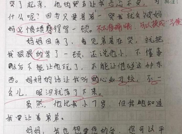 弟弟一哭 我就忐忑不安 从小学生作文中 感叹二胎生活现状 腾讯新闻