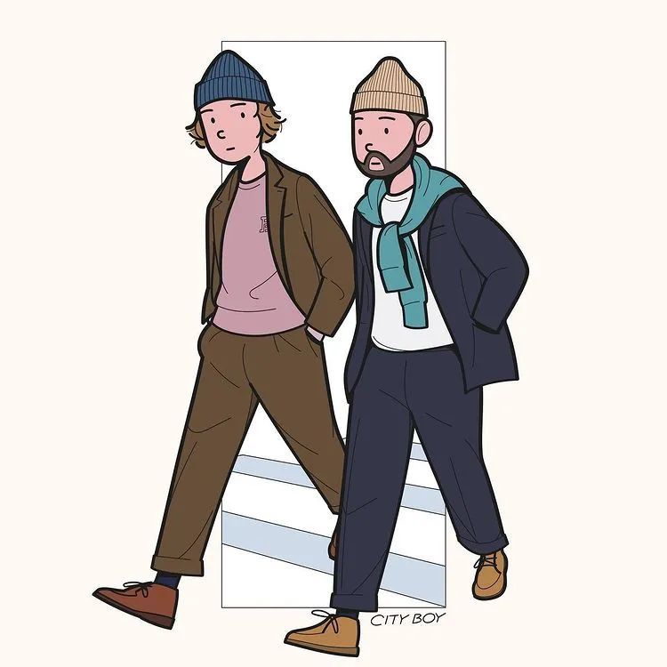 壁纸韩国插画家aaronchang笔下的cityboygirl