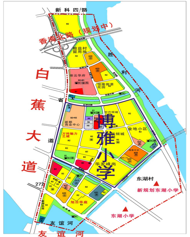 博雅小学拟划分学区地图