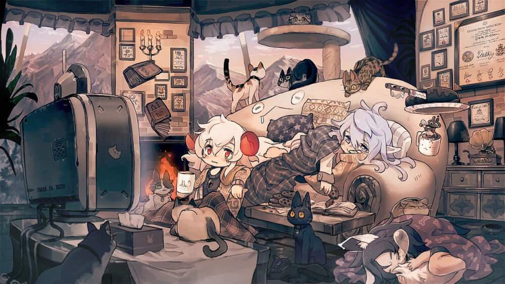 p站画师whitebear作品品鉴奇幻物语少女的童年与小清新