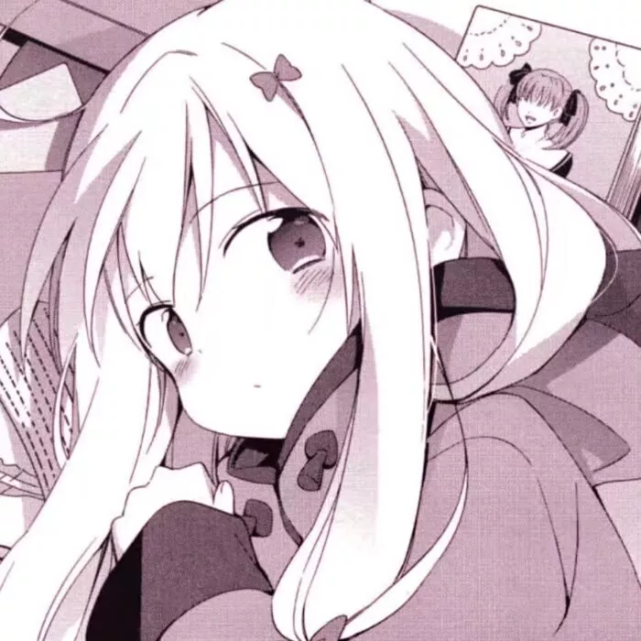 粉白系日漫女生头像