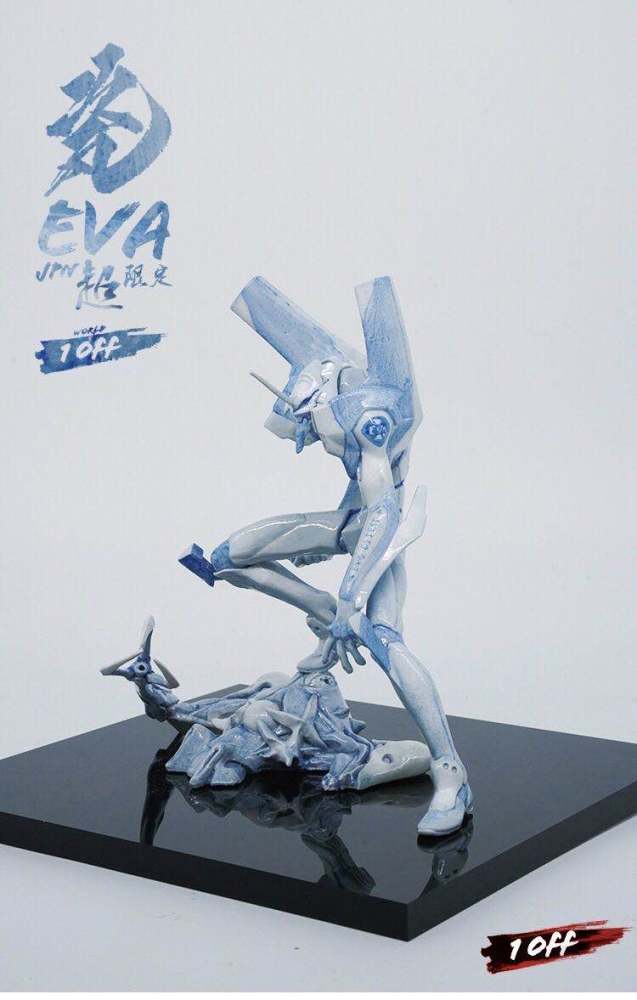 模友将原有的初号机经典配色改成了白色为主,蓝色为辅的类似于古代