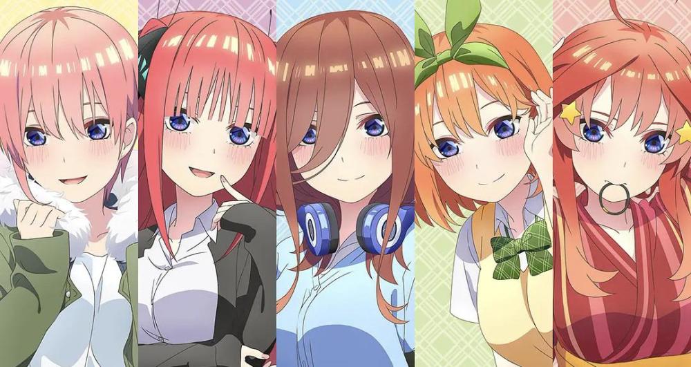 《五等分的新娘》女主为性格迥异的五胞胎姐妹,性格爽朗的一花,毒舌的