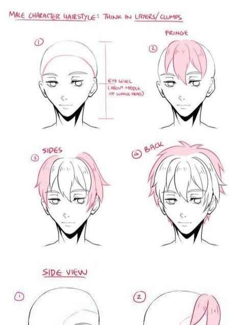 素材二次元男生发型