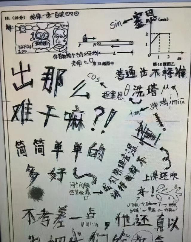 学生0分试卷走红在答题卡上画表情包比交白卷还惹人生气
