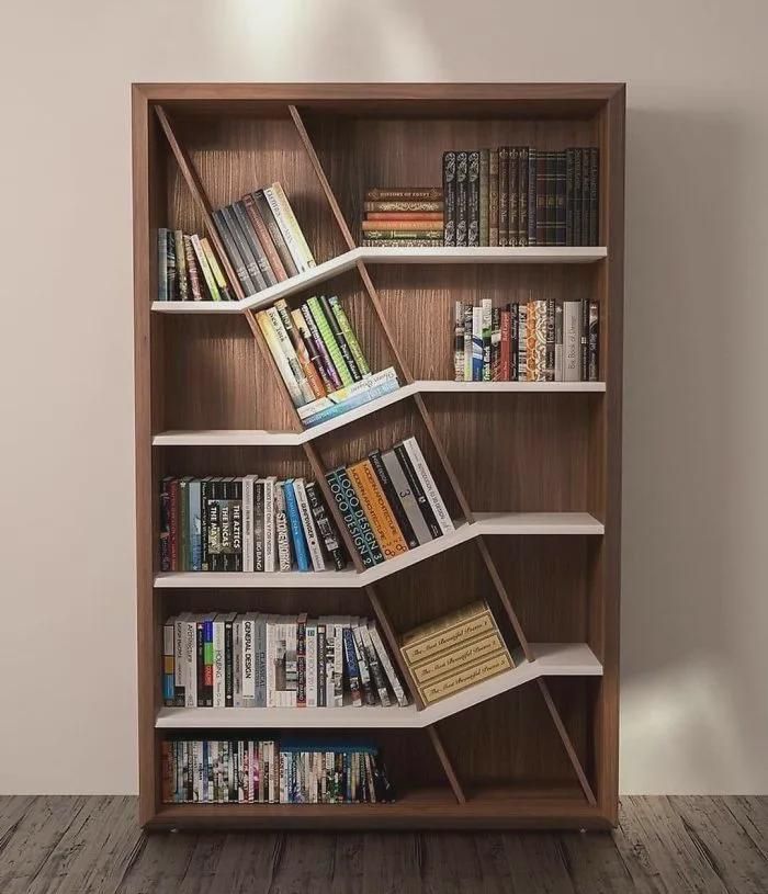 创意书柜,每个小方格都是一个字母,拼出来是"read your book case".