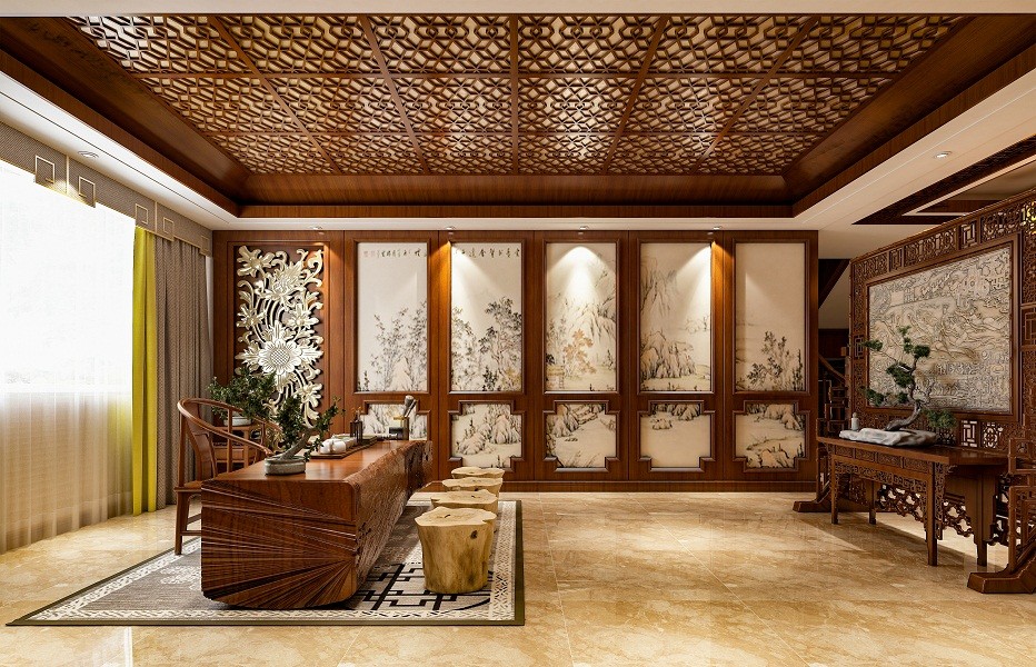 中式大宅400平方米装修设计十年的人间放不下的是百年情怀