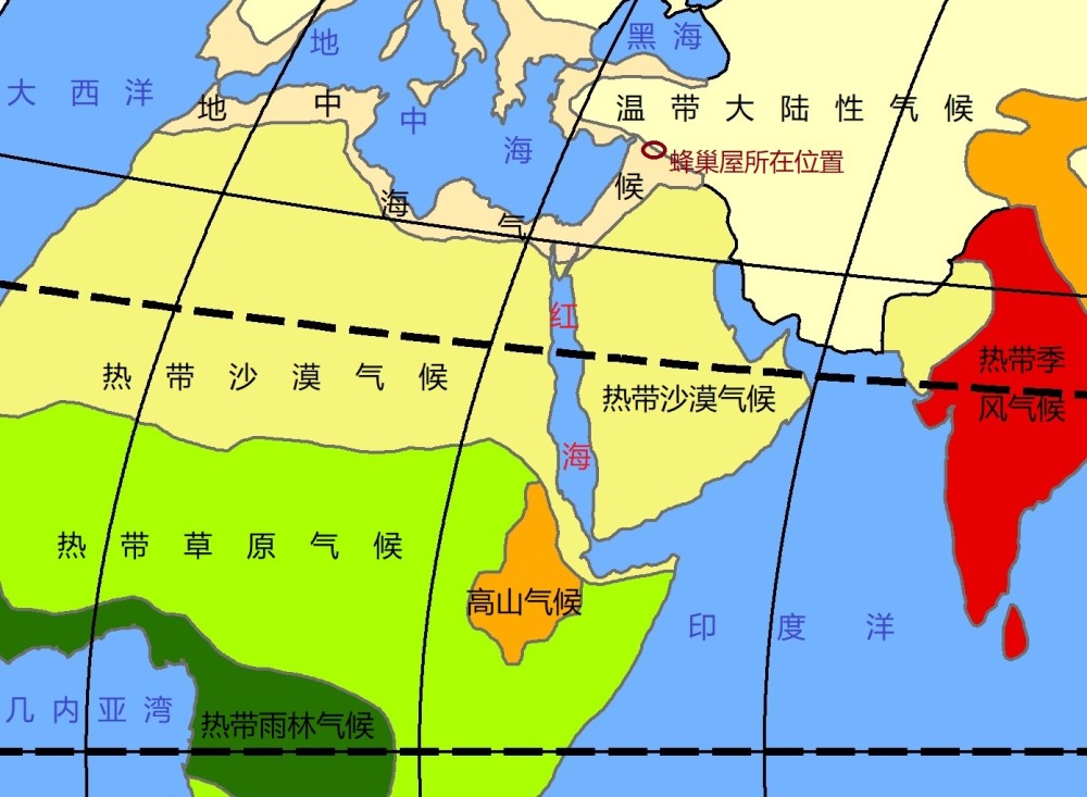 西亚和北非地区气候分布图实际上,这一地区的"蜂巢屋"是很难抵挡雨水