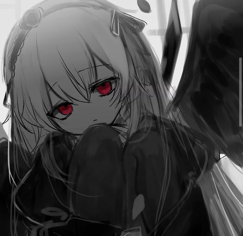 给人感觉很孤独的黑白动漫头像