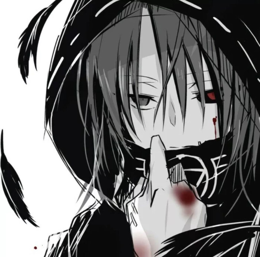 给人感觉很孤独的黑白动漫头像