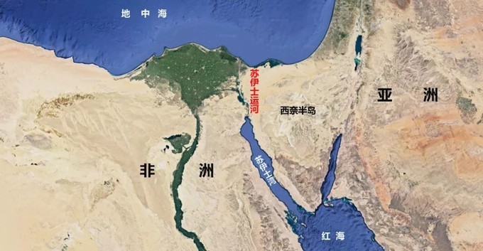苏伊士运河堵船位置图片