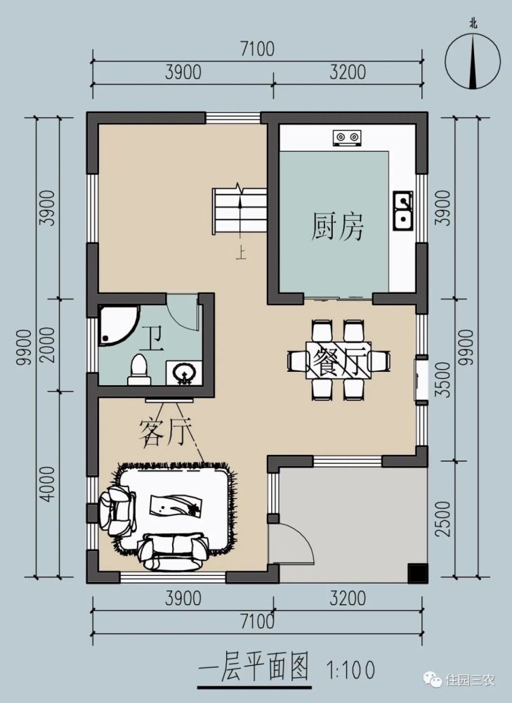 農村自建面寬71米佔地不到80平米2室2廳別墅年輕人可參考