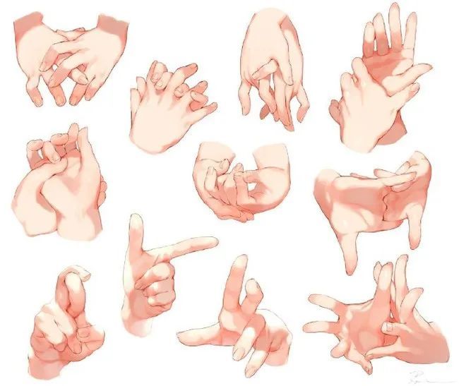 绘画素材新手也能画各种手部动态素材参考