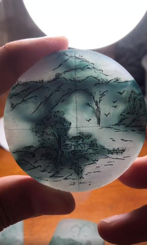 一块蓝花呆板的手镯心定制一幅天然水墨画最终力挽狂澜