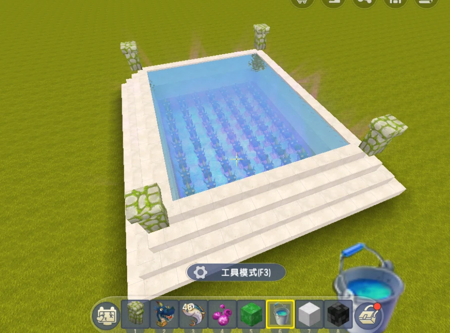 迷你世界建造师玩嗨了雪花建造的泳池视觉效果超棒