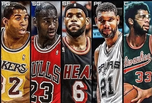 NBA历史最强5套阵容：詹姆斯、乔丹均1阵，科比2阵，杜兰特3阵