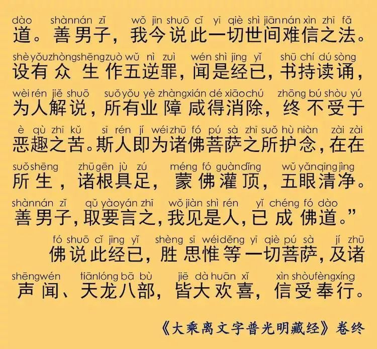 大乘离文字普光明藏经注音版持此经典能迅速增长财富一切志愿皆得满足