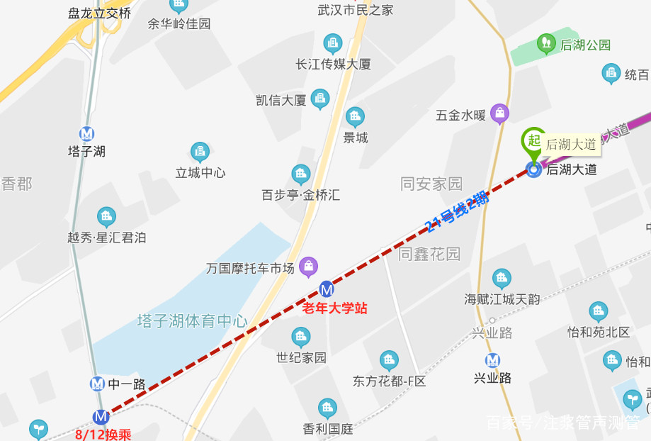 武汉市轨道交通阳逻线(21号线)起点调整工程起于后湖大道与塔子湖西路