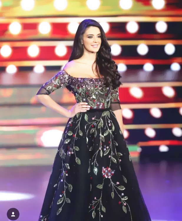 黎巴嫩世界小姐perla盛世美颜仪态万方礼服穿出女王范