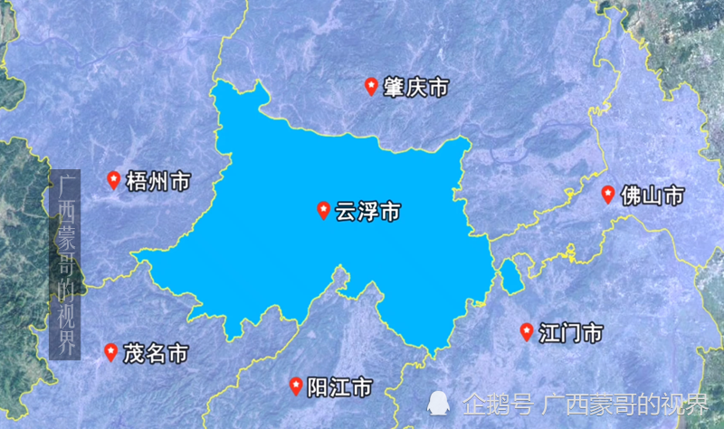 卫星图看广东云浮市拥有广东内河第一大港发展潜力有多大