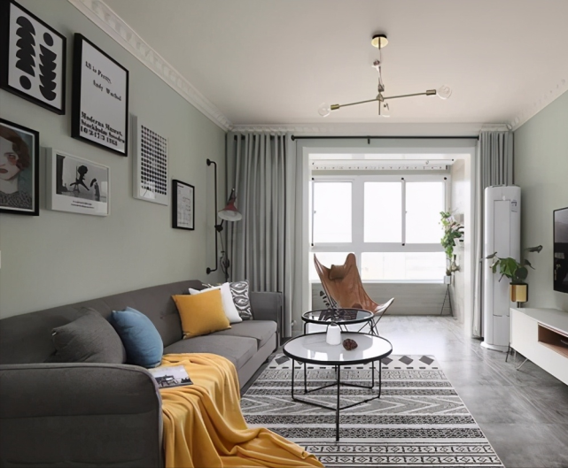 客厅不做吊顶只贴石膏线简简单单也可以把美搬回家