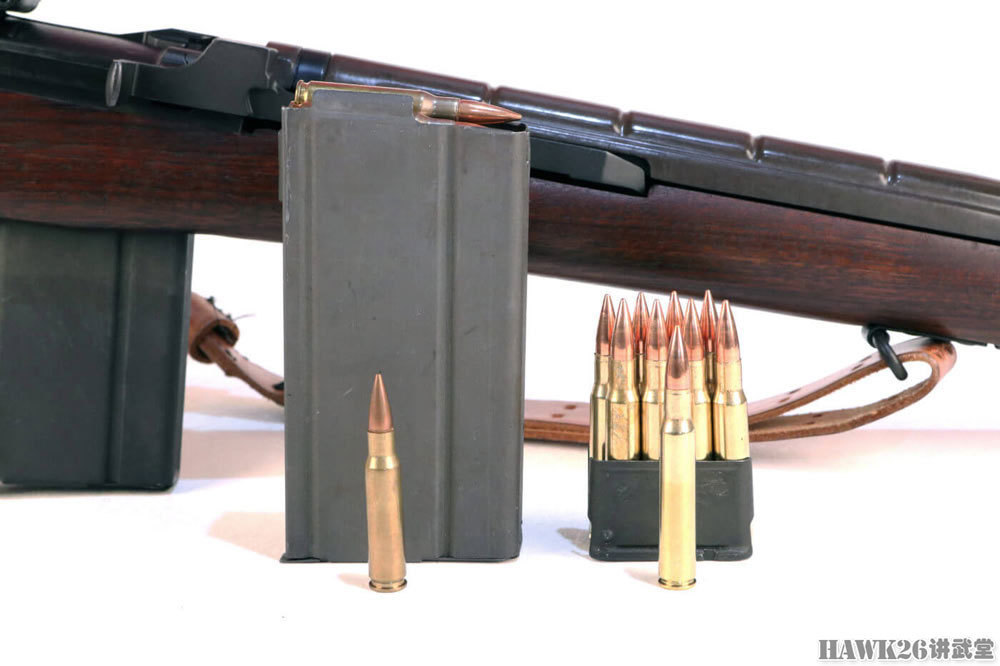 62×51mm,采用20发弹匣供弹(左),m1加兰德口径.