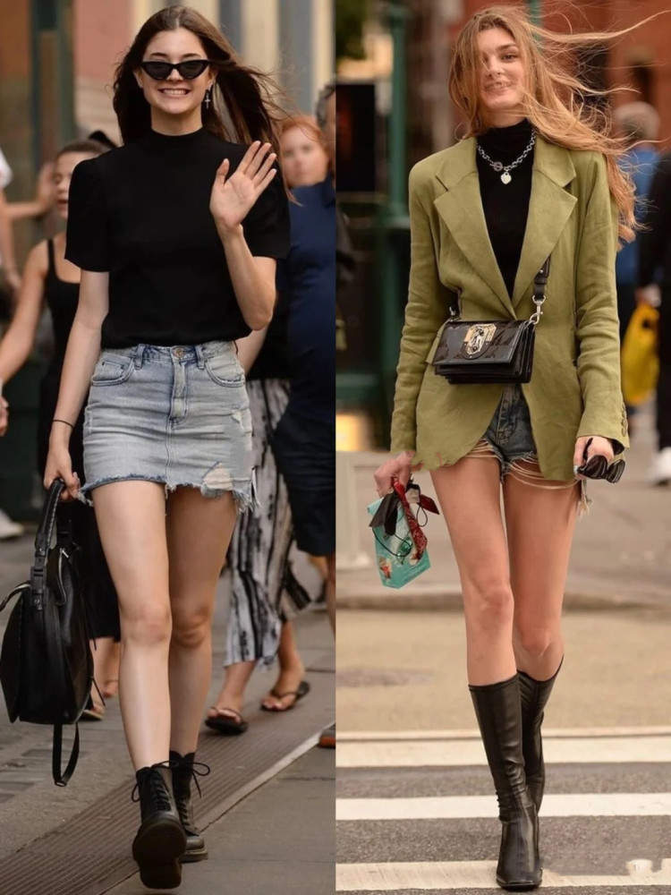 纽约街头酷女孩的美式穿搭,潮流帅气又有个性,上身又美又飒