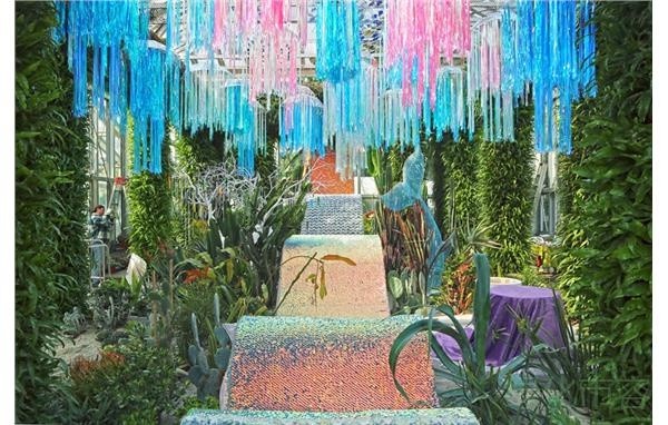21上海 国际 花展 鱼跃盛世 主题景观区完成布展