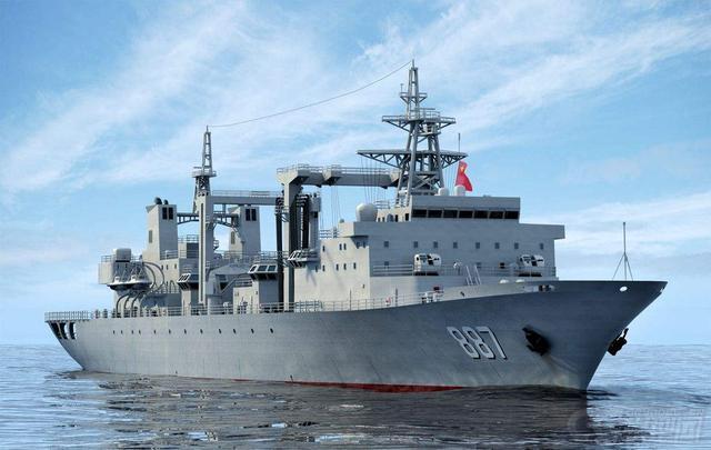 远洋综合补给舰,这型补给舰共两艘,分别是886千岛湖号和887微山湖号