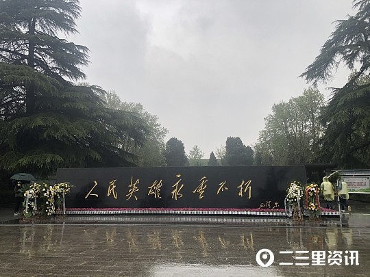 雨纷纷社会各界人士在西安烈士陵园祭典缅怀英烈