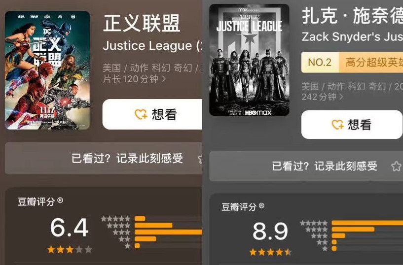 《正义联盟》卷土重来!豆瓣评分9.0?