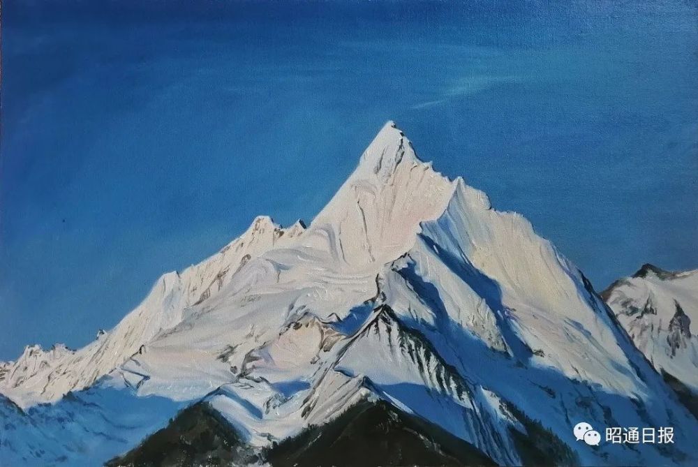 《日照银山 》(布面油画)