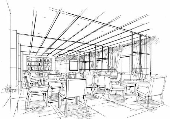 餐饮店设计图,餐饮店手绘图赏析