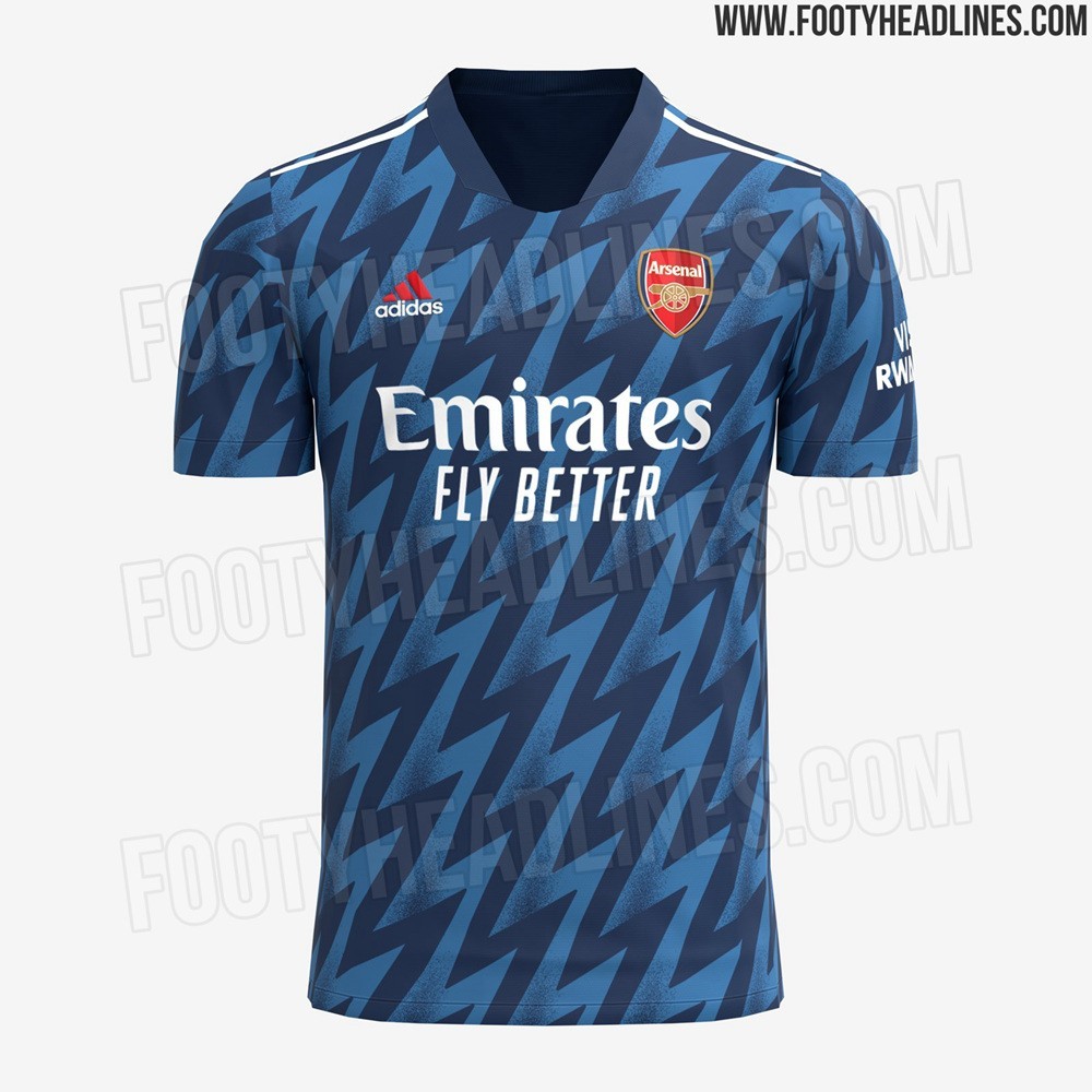 阿森纳2021/22赛季第二客场球衣曝光