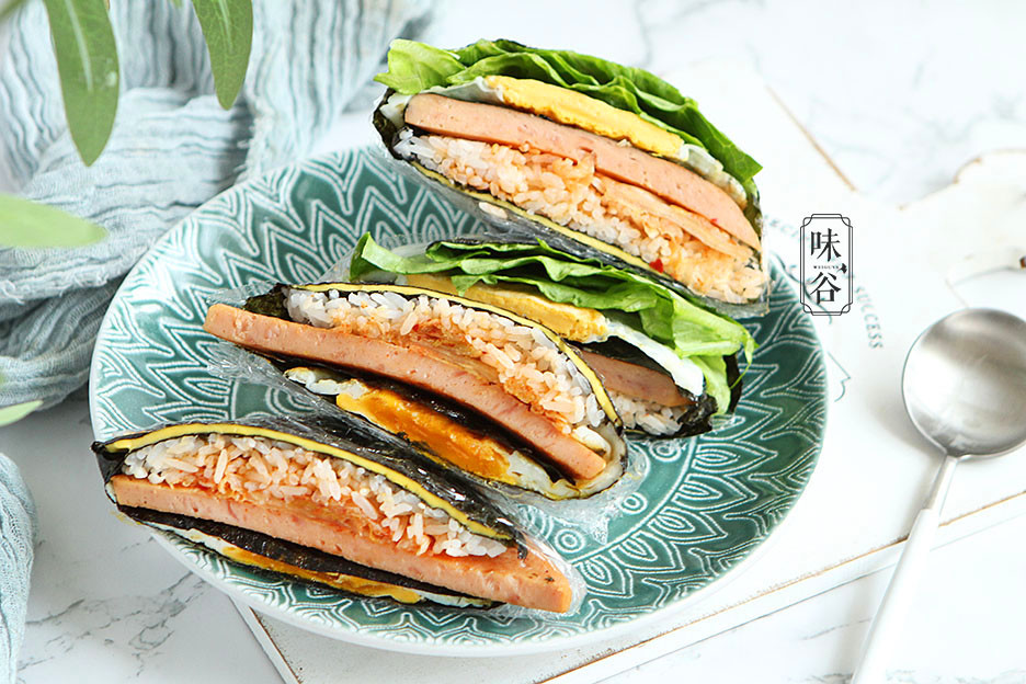 超简易折叠紫菜包饭(三文治)