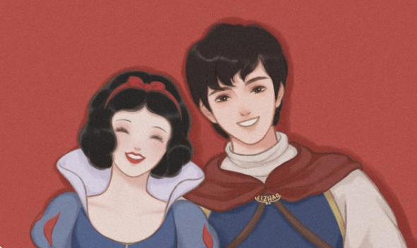 结婚照片洋溢着喜悦之情|爱丽儿|贝儿公主|迪士尼公主|王子