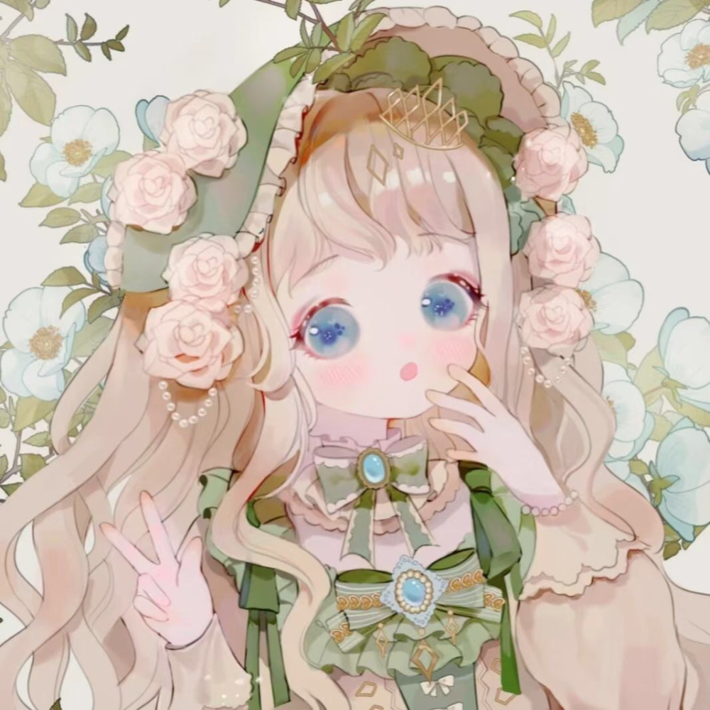 清新绿色系动漫闺蜜头像!