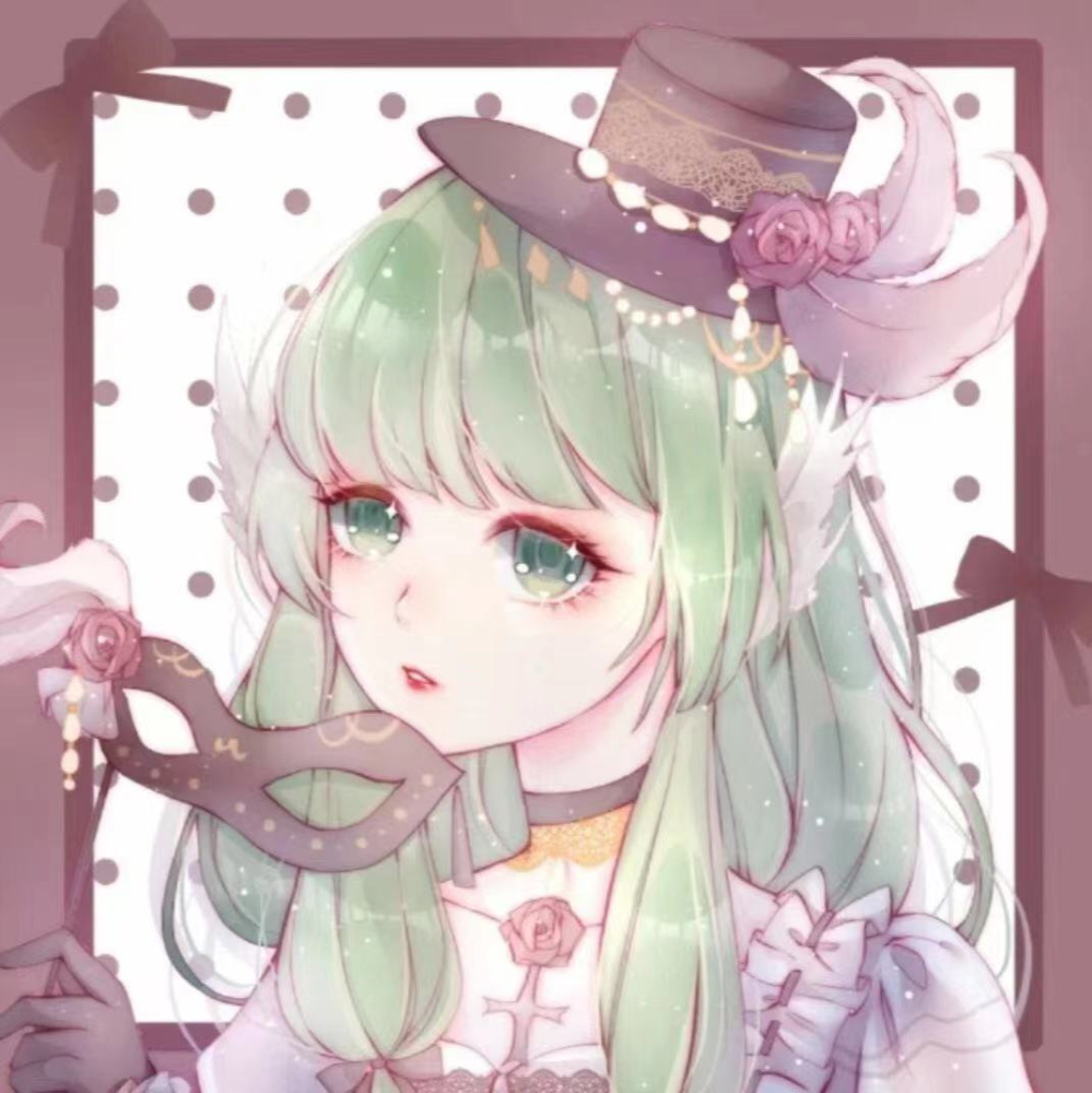 清新绿色系动漫闺蜜头像!