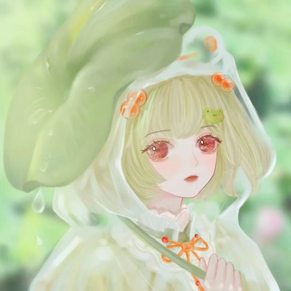 清新绿色系动漫闺蜜头像!