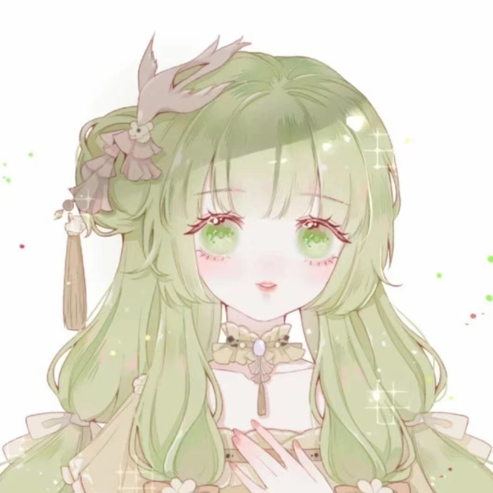 清新绿色系动漫闺蜜头像!